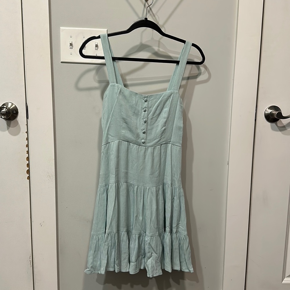 Mint green mini tank dress